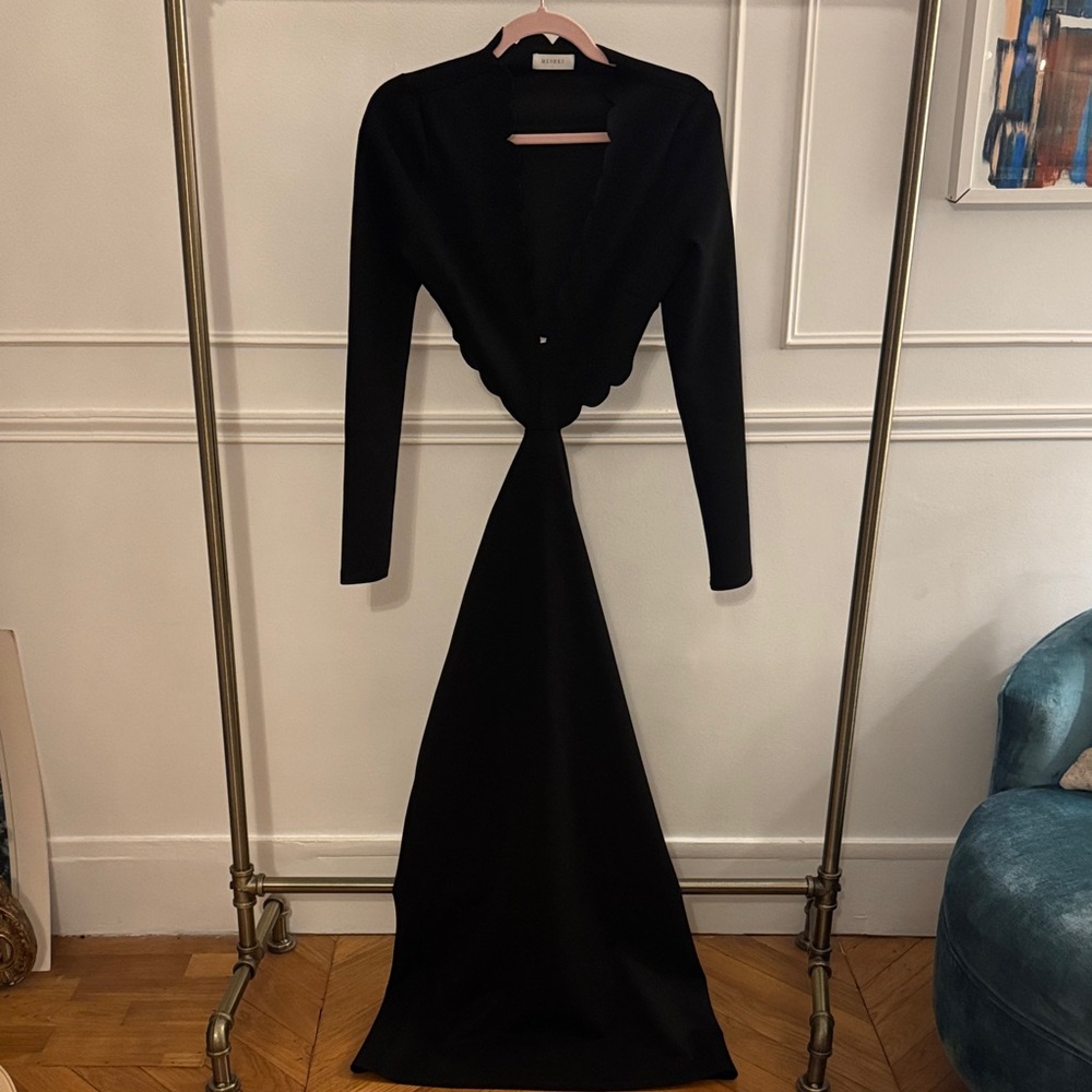 Meshki Black Long Sleeve Cutout Maxi Dress